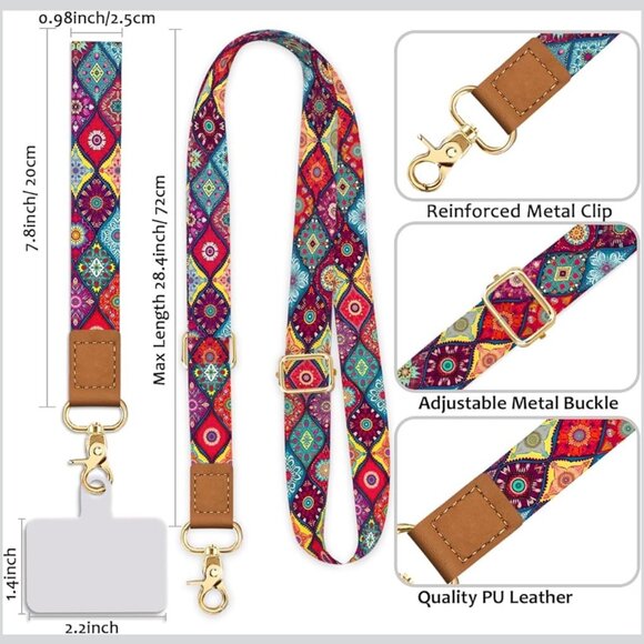Crossbody Phone Lanyard - Bohemian Print - Picture 5 of 7